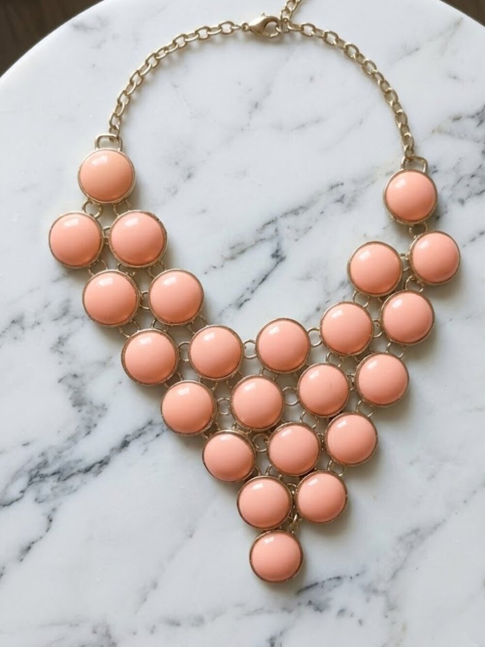 Gold-Tone Coral Bubble Bib Necklace - Women Jewelry